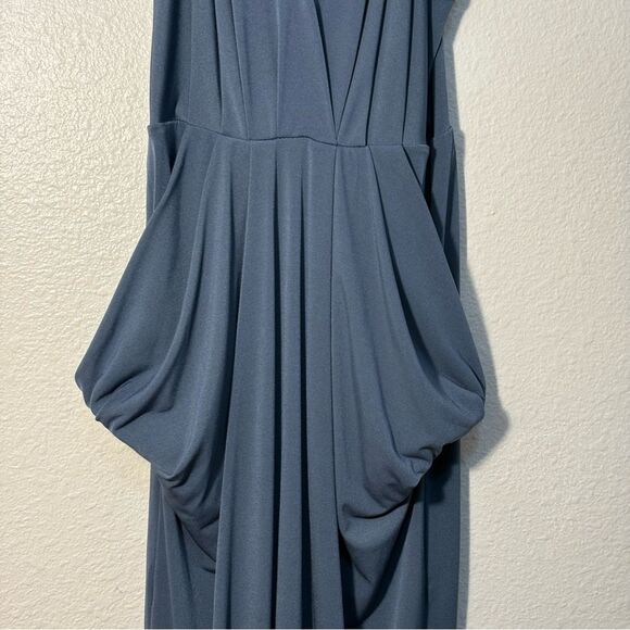 BCB Generation Blue Gray Halter Sundress Cocktail High Low Side Slits Women’s XS - Picture 5 of 9